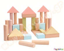 Κατασκευαστικό υλικό 40 τμχ. Plan Toys  Ξύλινα Παιχνίδια Κατασκευών με Τουβλάκια