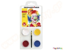 Χρώματα προσώπου με πινέλο Clown 4 χρώματα  Χρώματα Προσώπου