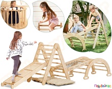Σετ αναρρίχησης παιδιών Montessori 5 σε 1 με μπεζ μαξιλάρι  Βρεφικά Παιχνίδια