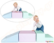 Γωνιακό σετ "Soft Play" παστέλ-τιρκουάζ  Soft Play - Αφρώδη Σχήματα