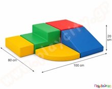 Μεσαίο Γωνιακό σετ "Soft Play" πολύχρωμo  Soft Play - Αφρώδη Σχήματα