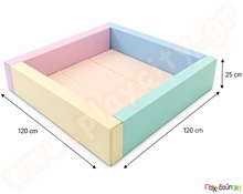 Πισίνα 120x120x25 εκ. για μπαλάκια soft play τετράγωνη, απαλό παστέλ  Πισίνες για μπάλες