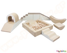 Σετ soft play party, μπεζ και λευκό