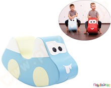 Τραμπάλα soft play αυτοκινητάκι, παστελ μπλε