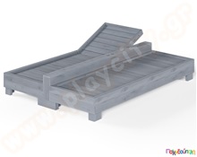 Διπλή ξαπλώστρα γκρι 207x153x38 εκ.  Εξοπλισμός Ho.Re.Ca.