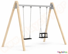 Διπλή Μεταλλική Κούνια Παιδικής Χαράς Swing Mix
