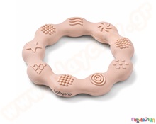 Μασητικό Οδοντοφυΐας Σιλικόνης Babyono Ring Beige  Βρεφικά Παιχνίδια