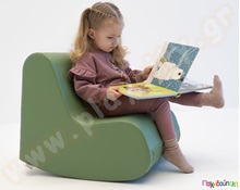 Κουνιστή καρέκλα παρεούλας soft play, γήινο-πράσινο  Μαλακές Γωνιές Νηπιαγωγείων