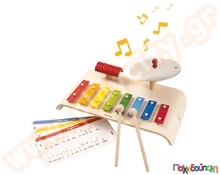 Βάση με ξυλόφωνο και κρουστά Plan Toys  Μεταλλόφωνα - Ξυλόφωνα