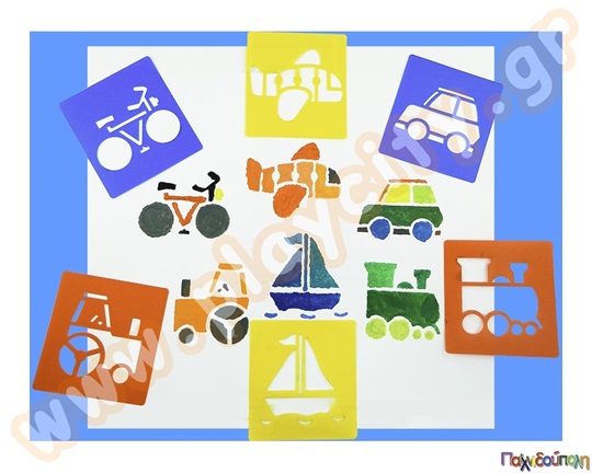 Στένσιλ μεταφορικών μέσων 6 τεμάχια