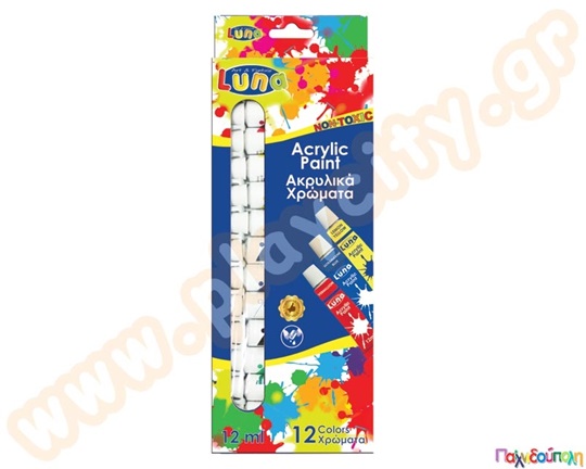 Ακρυλικά χρώματα 12 χρώματα, 12 ml