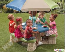 Τραπέζι Εξοχής για 6 παιδιά με Ομπρέλα Sit n Play Step2  Σετ Παιδικά Τραπεζάκια - Καρεκλάκια