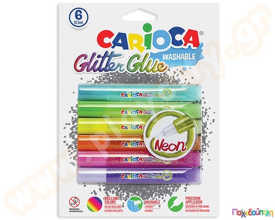 Χρυσόσκονη με κόλλα Neon CARIOCA 6 τεμαχίων