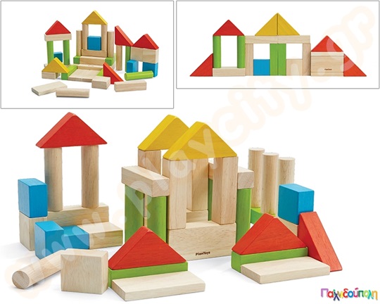 Οικοδομικό υλικό 40 κομμάτια 3,5 εκ. Plan Toys