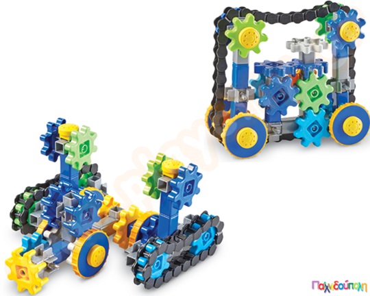 Εκπαιδευτικό Παιχνίδι STEM Gears! Gears! Gears! Κατασκευή ρομπότ με γρανάζια Σετ 108 τεμαχίων Treadmobiles