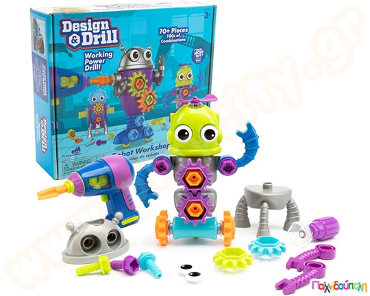 Εκπαιδευτικό παιχνίδι STEM Design and Drill Εργαστήριο ρομπότ - Robot Workshop