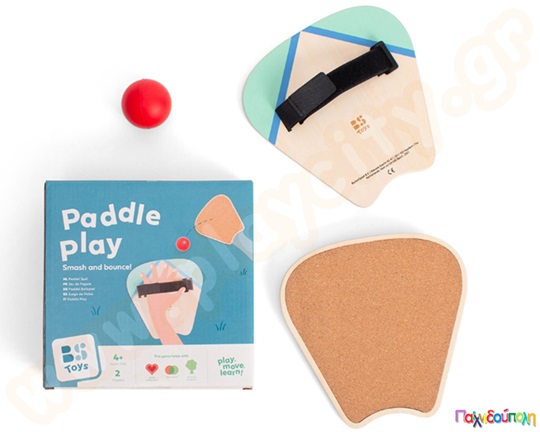 Σετ ξύλινων ρακετών με μπάλα αναπήδησης Paddle Play