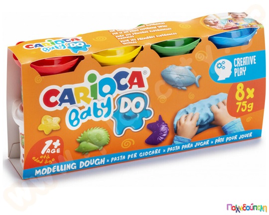 Βαζάκια Πλαστελίνης Baby Do CARIOCA 8 τεμάχια
