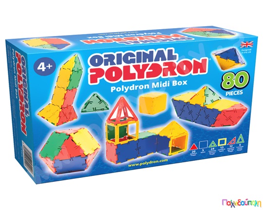 Polydron Κουτί Μεσαίου Μεγέθους 80 τεμάχια