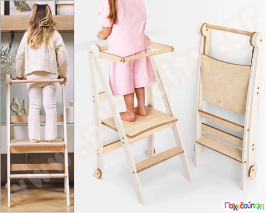 Πτυσσόμενος Πύργος Μάθησης Λευκός Montessori