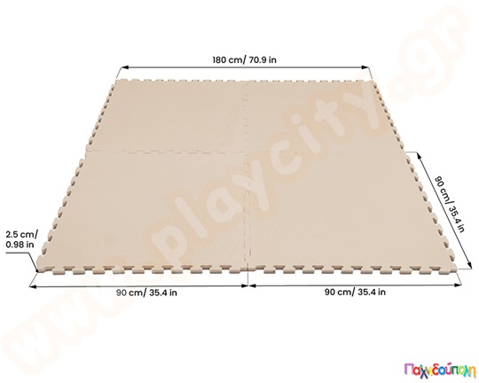 Σετ xl playmats, μπεζ και σκούρο μπεζ