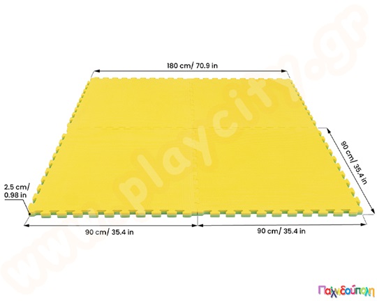 Σετ xl playmats, πράσινο και κίτρινο