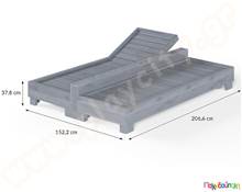 Διπλή ξαπλώστρα γκρι 207x153x38 εκ.  Εξοπλισμός Ho.Re.Ca.
