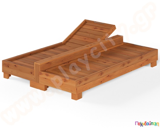 Διπλή ξαπλώστρα καφέ 207x153x38 εκ.