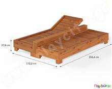 Διπλή ξαπλώστρα καφέ 207x153x38 εκ.  Εξοπλισμός Ho.Re.Ca.