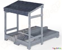 Διπλή ξαπλώστρα γκρι 207x171x160 εκ. με οροφή  Εξοπλισμός Ho.Re.Ca.
