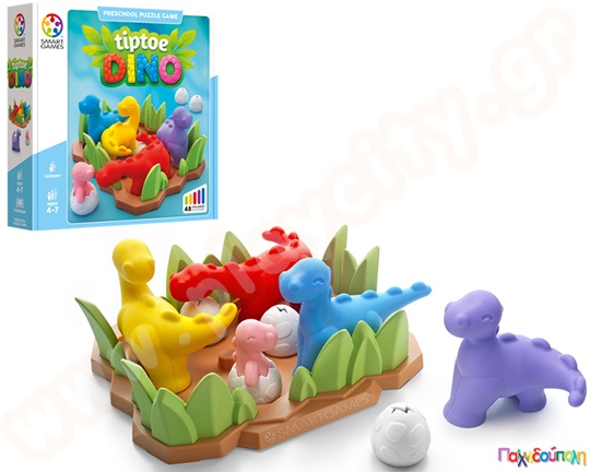 SmartGames TipToe Dino – Παιχνίδι Λογικής με Δεινοσαύρους και Αυγά