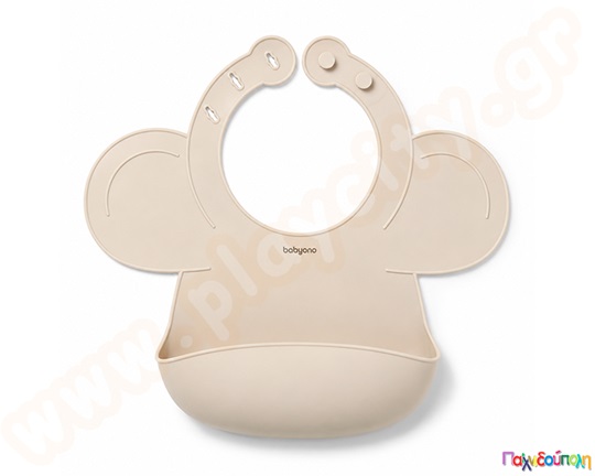 Σιλικονούχα Βρεφική Σαλιάρα Babyono Beige