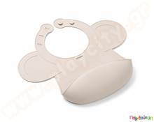 Σιλικονούχα Βρεφική Σαλιάρα Babyono Beige  Βρεφικά Καρεκλάκια Φαγητού