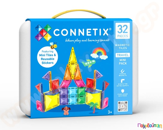Μαγνητικά Τουβλάκια Κατασκευών Connetix Travel Mini Pack Σετ 32 τεμάχια