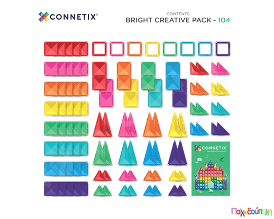 Μαγνητικά Πλακίδια "Bright Creative Pack" 104 Τμχ.